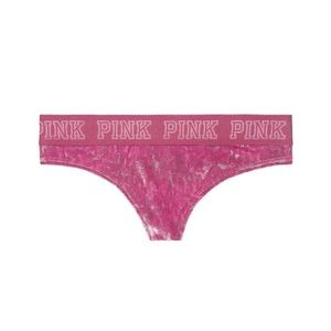 Victoria’s Secret PINK Logo Velvet Thong Panty